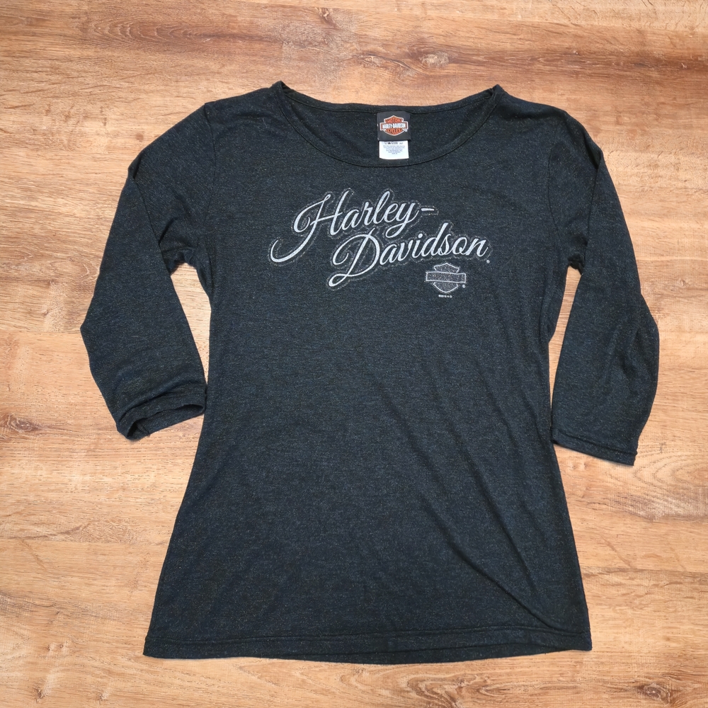 Harley-Davidson Charcoal 3/4 Sleeve Tee Medium 2015